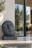 Product image 1 of the product “Mask On Stand, 84cm Height | GRC (Glassfibre Reinforced Concrete), Bronze Finish ”